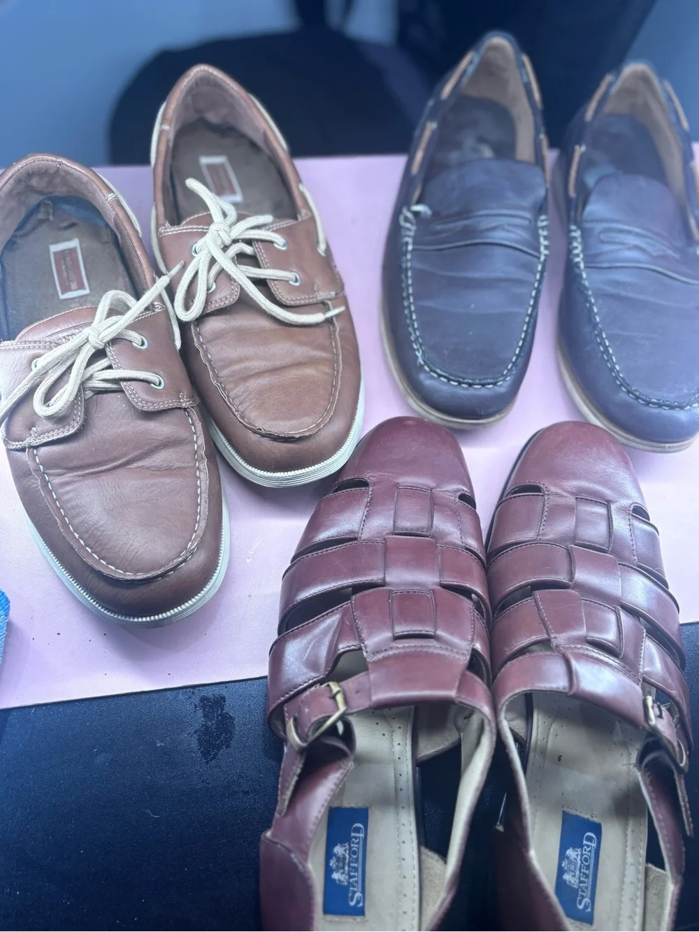 Men's Brown Leather Woven Slip-On Loafers